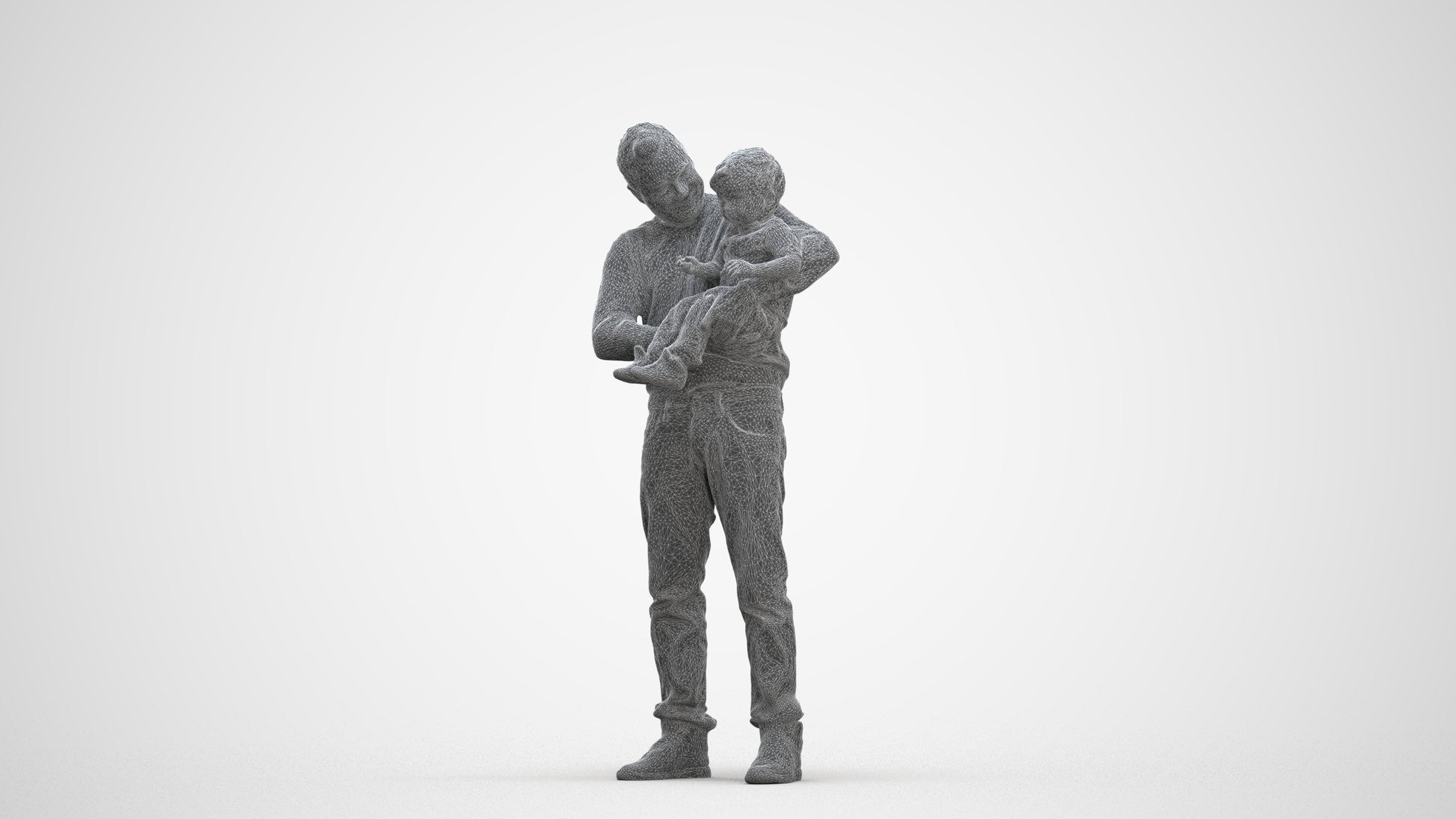 3D people model boy casual kids, scanned human for 3ds Max rendering, three-quarter front view render