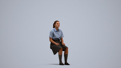 realistic 3D human girl kids, archviz people FBX OBJ for Blender, standing pose render