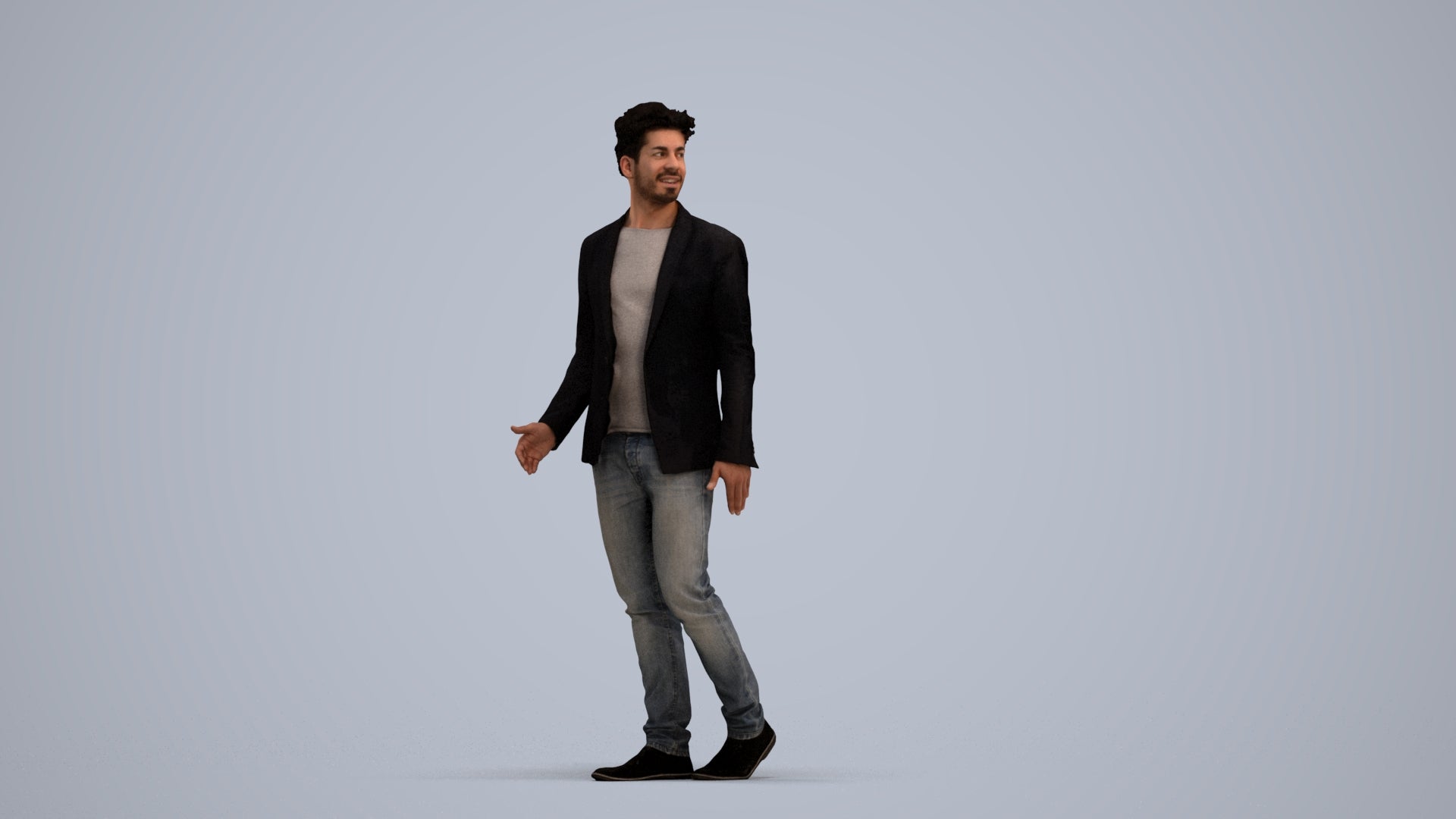 photogrammetry 3D man casual business, realistic human model archviz FBX, standing pose render