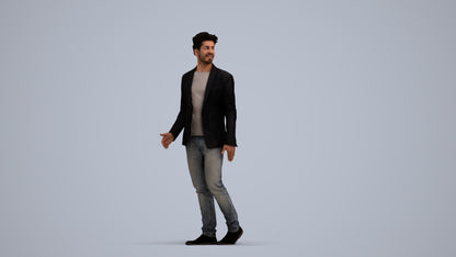 photogrammetry 3D man casual business, realistic human model archviz FBX, standing pose render