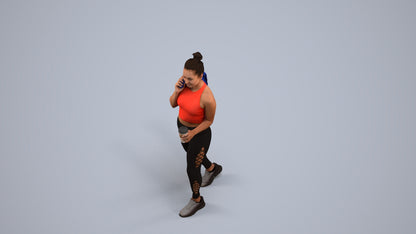 scanned 3D woman sport, photogrammetry people for Enscape and V-Ray, back view render