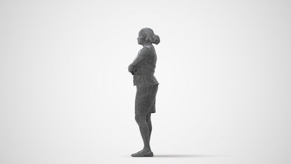 realistic 3D people woman business standing, render-ready for V-Ray and Corona, FBX OBJ, square thumbnail