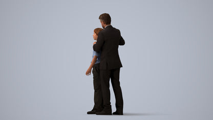 3D people model girl kids, scanned human for 3ds Max rendering, three-quarter view render