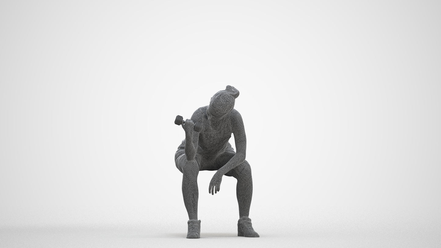 realistic 3D people woman sport, render-ready for V-Ray and Corona, FBX OBJ, three-quarter front view render