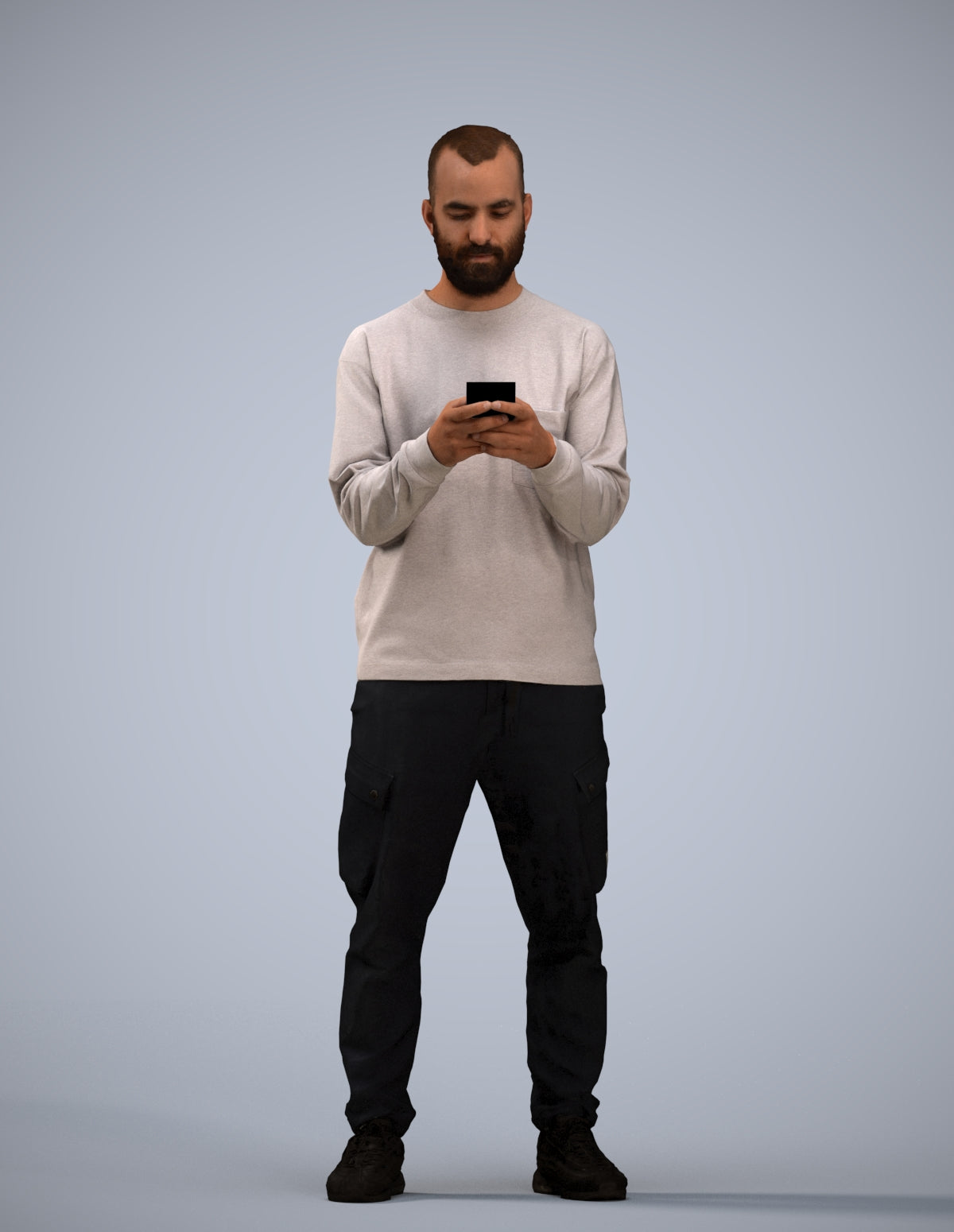 realistic 3D people man casual standing, render-ready for V-Ray and Corona, FBX OBJ