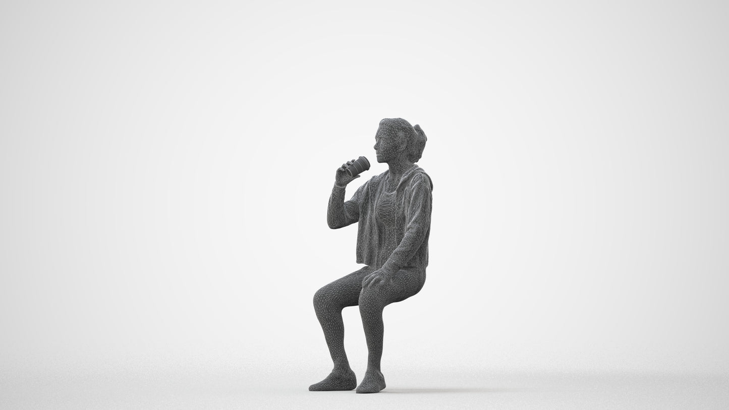 realistic 3D human woman sport, archviz people FBX OBJ for Blender, square thumbnail