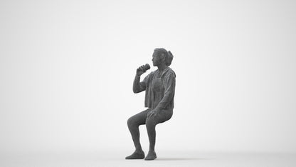 realistic 3D human woman sport, archviz people FBX OBJ for Blender, square thumbnail