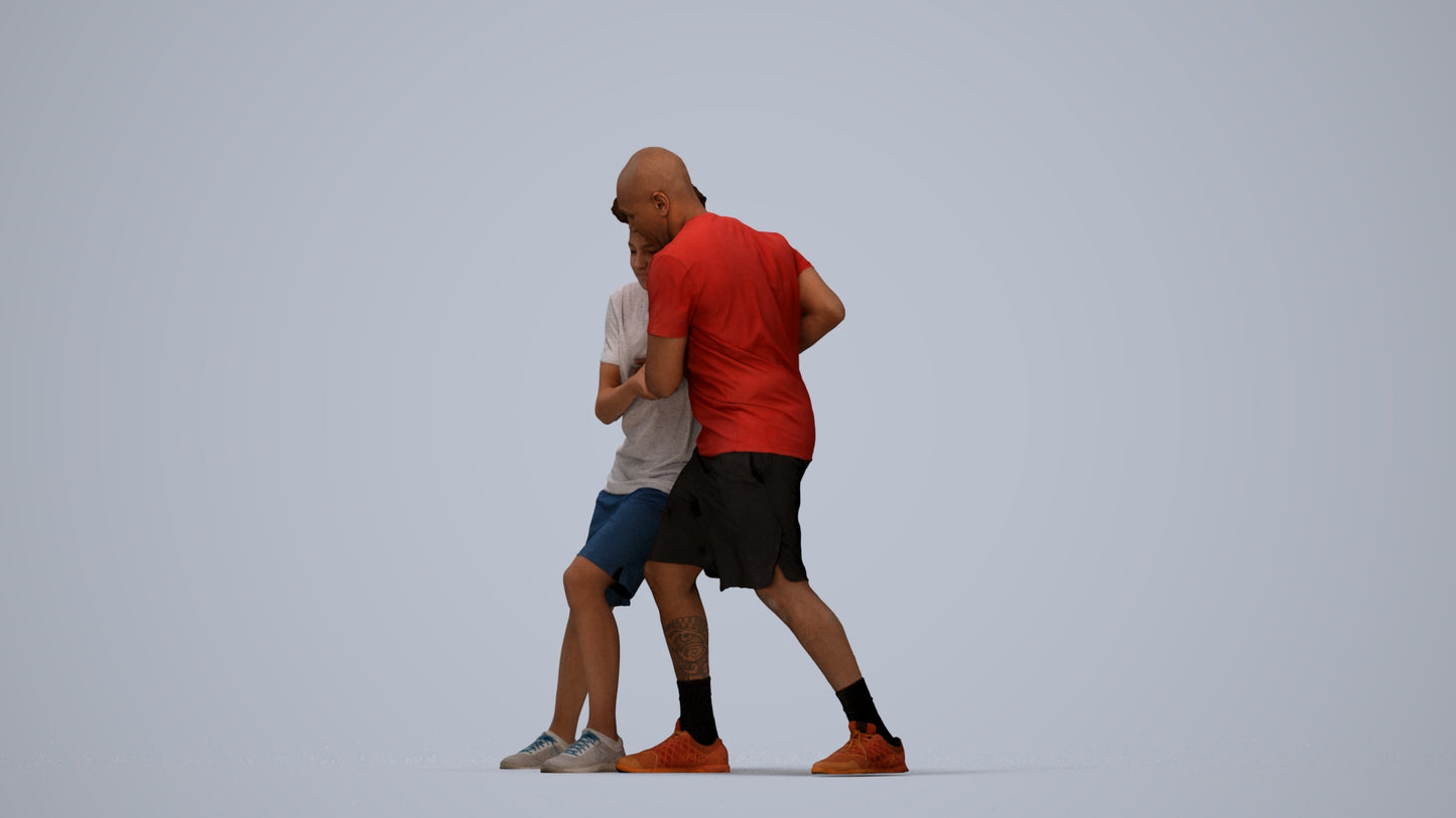 3D people model boy casual kids, scanned human for 3ds Max rendering, top-down view render