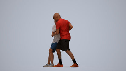 3D people model boy casual kids, scanned human for 3ds Max rendering, top-down view render