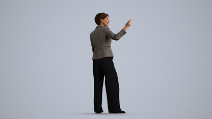 scanned 3D woman business, photogrammetry people for Enscape and V-Ray, front view render