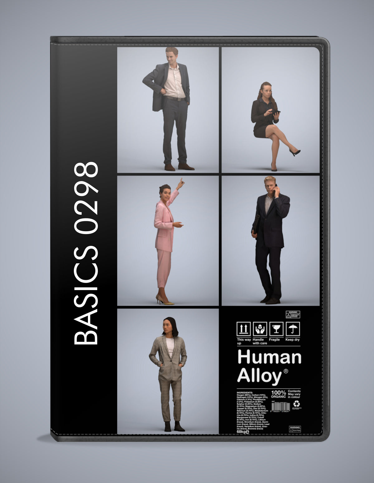 5x realistic 3D people business pack, scanned archviz collection for Blender and 3ds Max