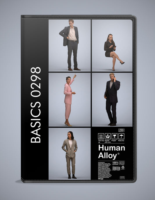 5x realistic 3D people business pack, scanned archviz collection for Blender and 3ds Max