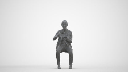 scanned 3D woman business, photogrammetry people for Enscape and V-Ray, three-quarter front view render