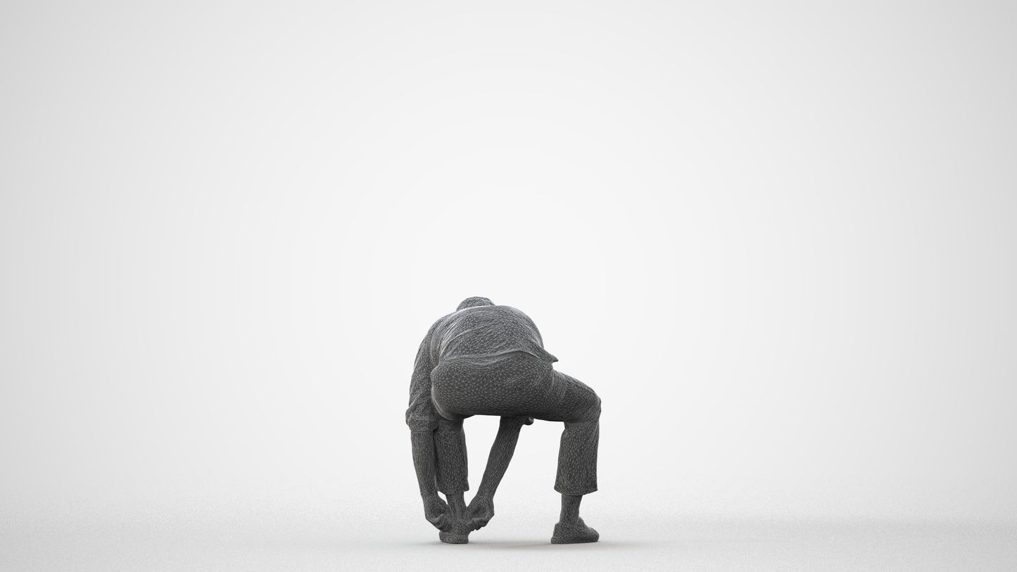3D scanned man sitting casual, photorealistic archviz people for Enscape and SketchUp, square thumbnail