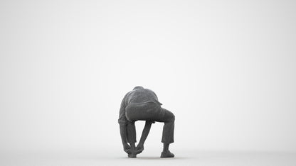 3D scanned man sitting casual, photorealistic archviz people for Enscape and SketchUp, square thumbnail