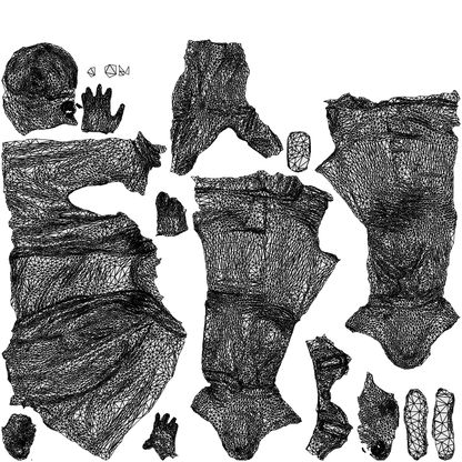 realistic 3D boy casual kids, scanned archviz people for Blender and 3ds Max, wireframe top-down view