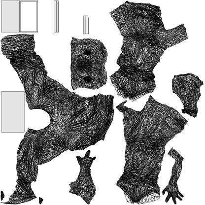 realistic 3D people man casual standing, render-ready for V-Ray and Corona, FBX OBJ, wireframe top-down view