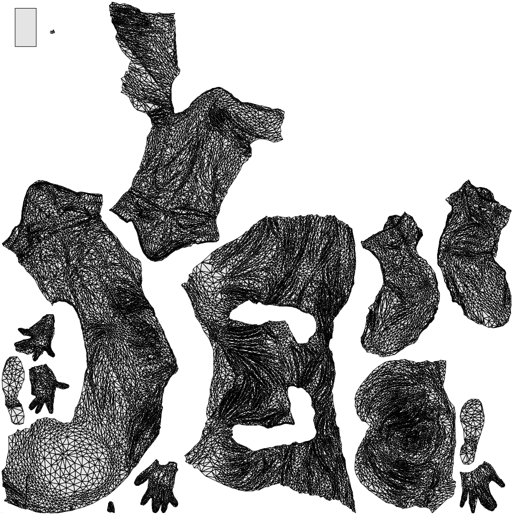 3D people model woman casual sitting, scanned human for 3ds Max rendering, wireframe top-down view