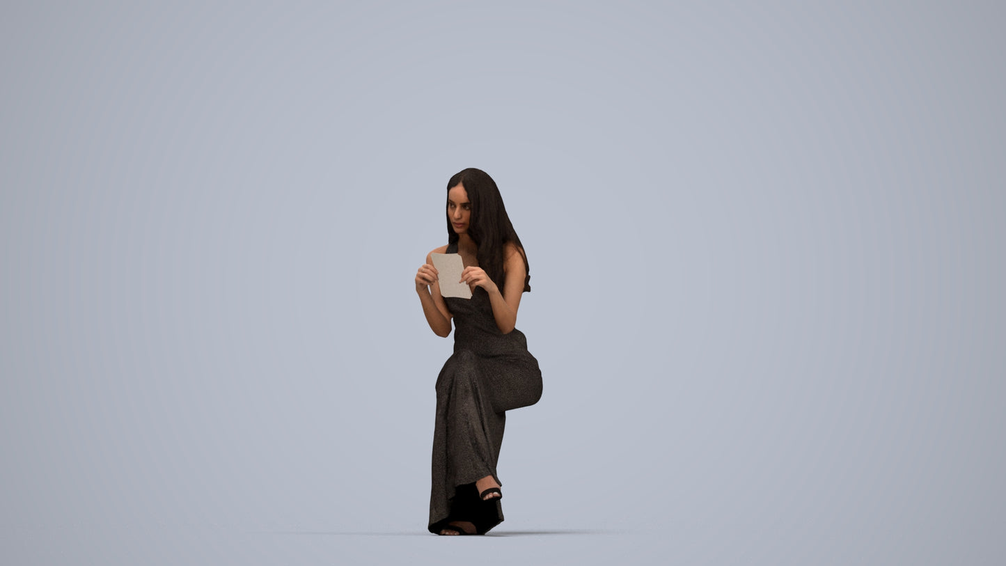 realistic 3D people woman formal formalaffairs, render-ready for V-Ray and Corona, FBX OBJ, top-down view render