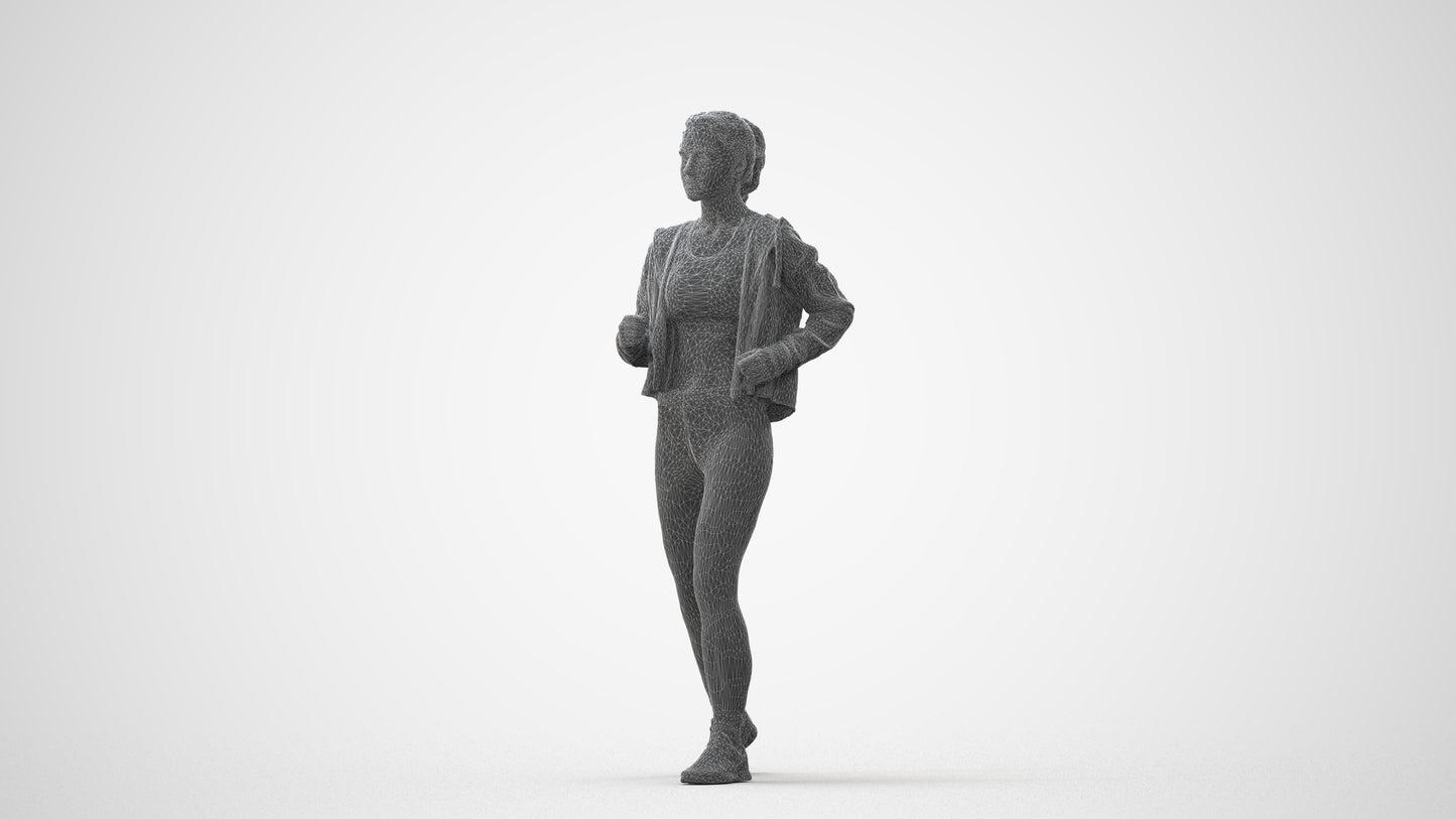 3D scanned woman sport, photorealistic archviz people for Enscape and SketchUp, square thumbnail