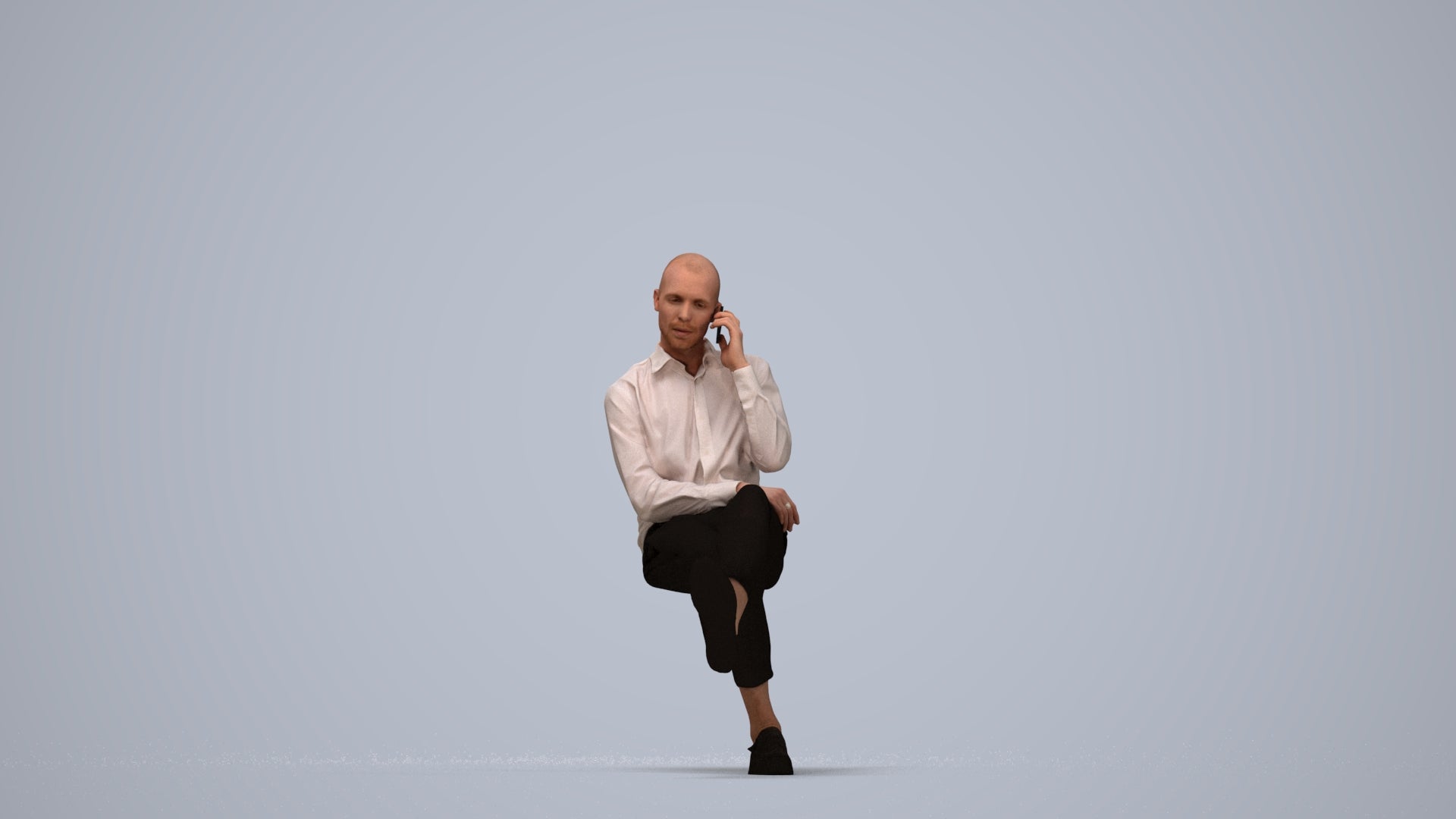 3D scanned man business, photorealistic archviz people for Enscape and SketchUp, top-down view render