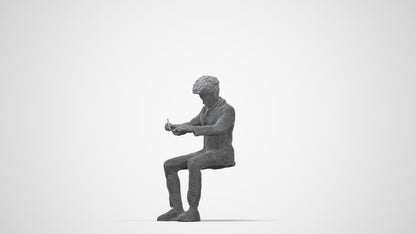 3D human model boy kids, photogrammetry scanned person for archviz, wireframe back view