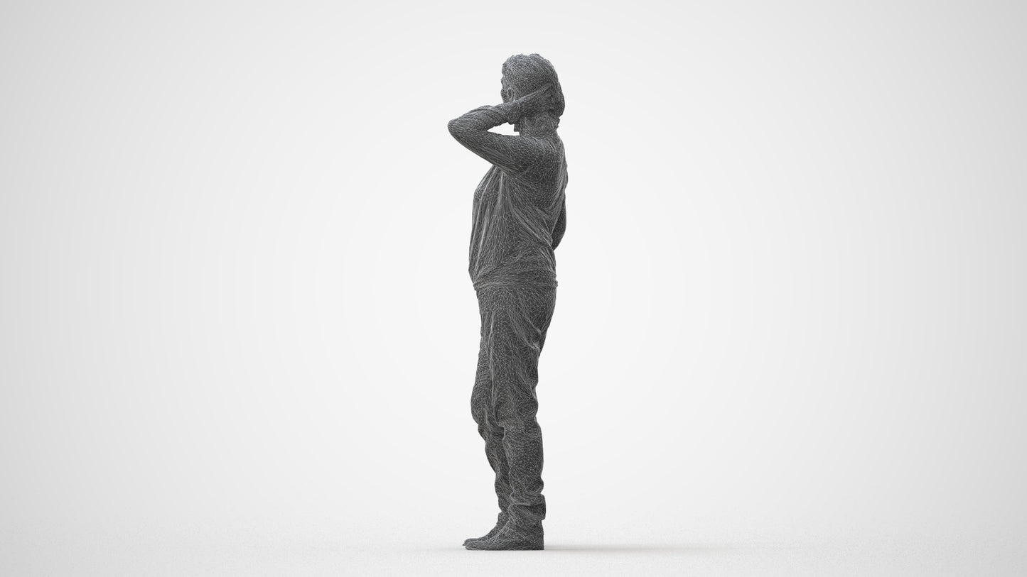3D people model woman casual standing, scanned human for 3ds Max rendering, square thumbnail
