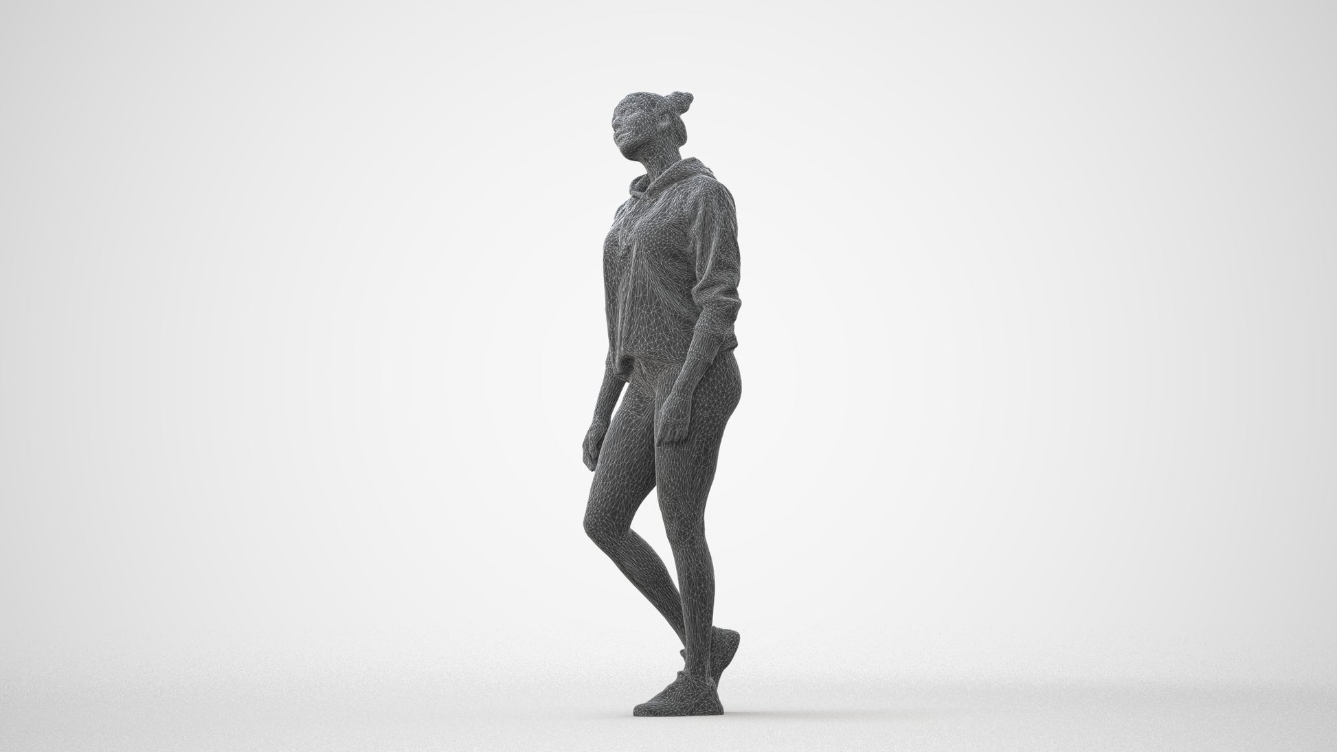 realistic 3D people woman casual walking, render-ready for V-Ray and Corona, FBX OBJ, square thumbnail