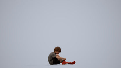 realistic 3D people boy casual kids, render-ready for V-Ray and Corona, FBX OBJ, side view render