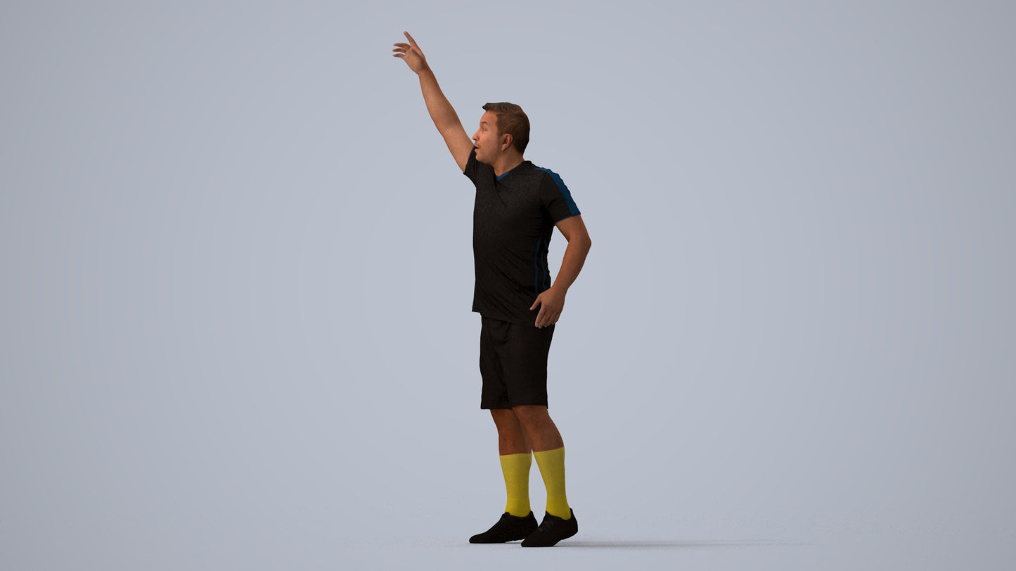 realistic 3D man sport, scanned archviz people for Blender and 3ds Max, three-quarter view render