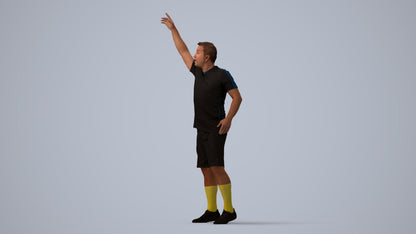 realistic 3D man sport, scanned archviz people for Blender and 3ds Max, three-quarter view render