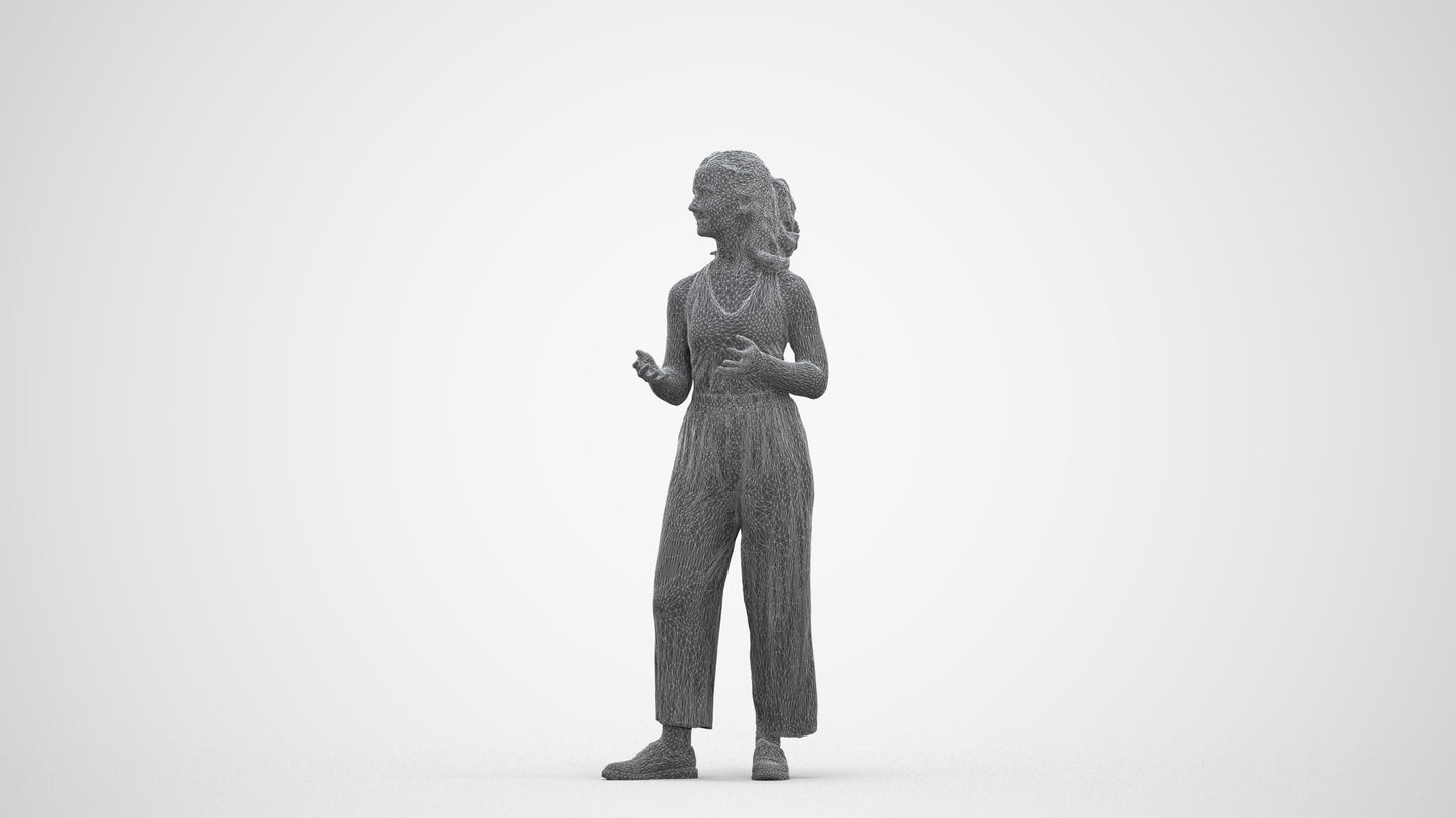 realistic 3D people girl casual kids, render-ready for V-Ray and Corona, FBX OBJ, three-quarter front view render
