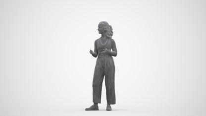 realistic 3D people girl casual kids, render-ready for V-Ray and Corona, FBX OBJ, three-quarter front view render