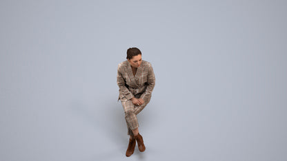 3D scanned woman business, photorealistic archviz people for Enscape and SketchUp, back view render