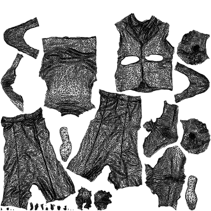 3D scanned man standing business, photorealistic archviz people for Enscape and SketchUp, wireframe top-down view