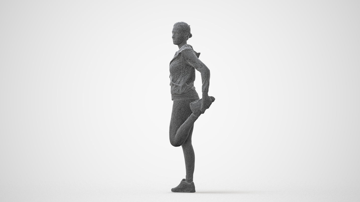 scanned 3D woman sport, photogrammetry people for Enscape and V-Ray, square thumbnail