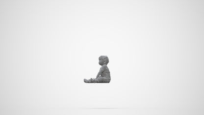 photogrammetry 3D boy casual kids, realistic human model archviz FBX, wireframe back view
