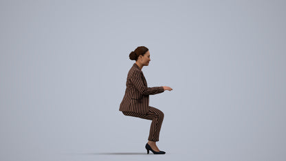 realistic 3D woman business, scanned archviz people for Blender and 3ds Max, side view render