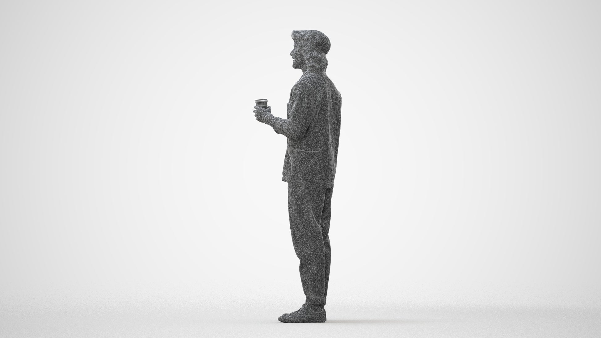realistic 3D people man casual standing, render-ready for V-Ray and Corona, FBX OBJ, square thumbnail