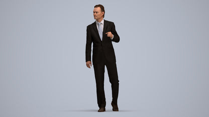 scanned 3D man business, photogrammetry people for Enscape and V-Ray, standing pose render