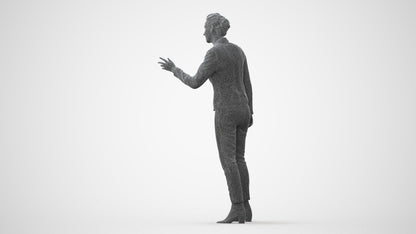 3D human model woman business, photogrammetry scanned person for archviz, square thumbnail