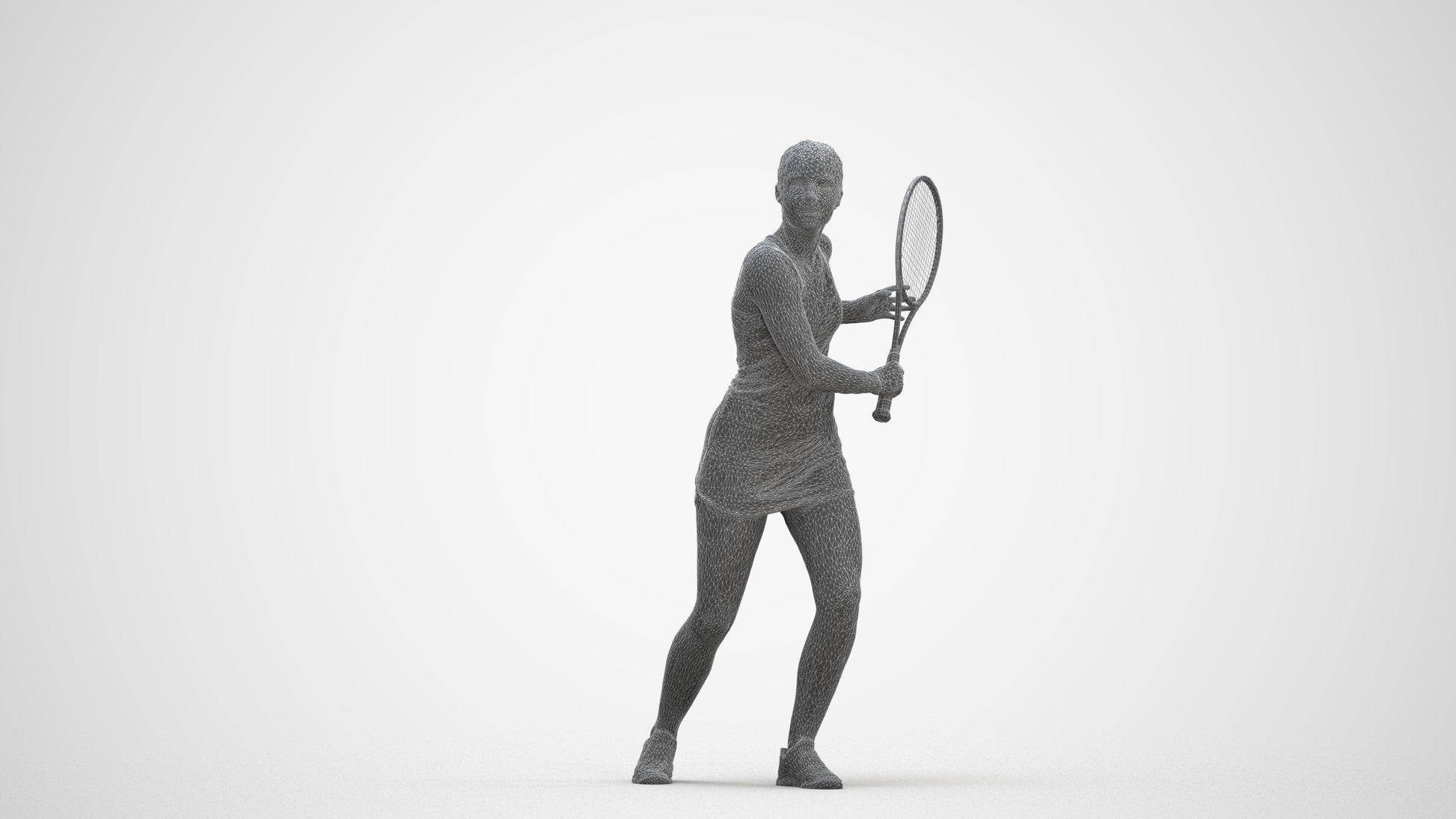 realistic 3D girl sport, scanned archviz people for Blender and 3ds Max, three-quarter front view render
