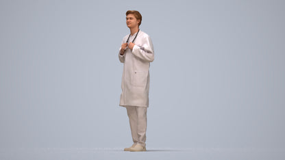 realistic 3D people man medical, render-ready for V-Ray and Corona, FBX OBJ, top-down view render