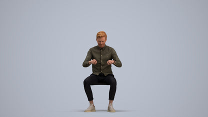 realistic 3D human man casual business, archviz people FBX OBJ for Blender, standing pose render