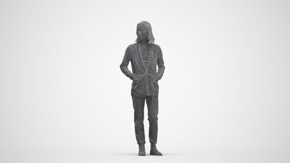 3D people model woman business, scanned human for 3ds Max rendering, three-quarter front view render
