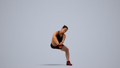realistic 3D woman sport, scanned archviz people for Blender and 3ds Max, side view render