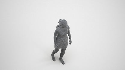 3D people model girl casual kids, scanned human for 3ds Max rendering, wireframe three-quarter view