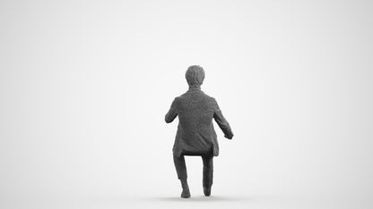 realistic 3D people man business driving, render-ready for V-Ray and Corona, FBX OBJ, wireframe front view