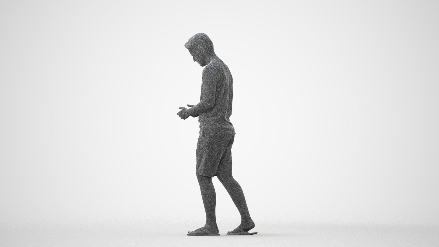 realistic 3D people man walking, render-ready for V-Ray and Corona, FBX OBJ, square thumbnail