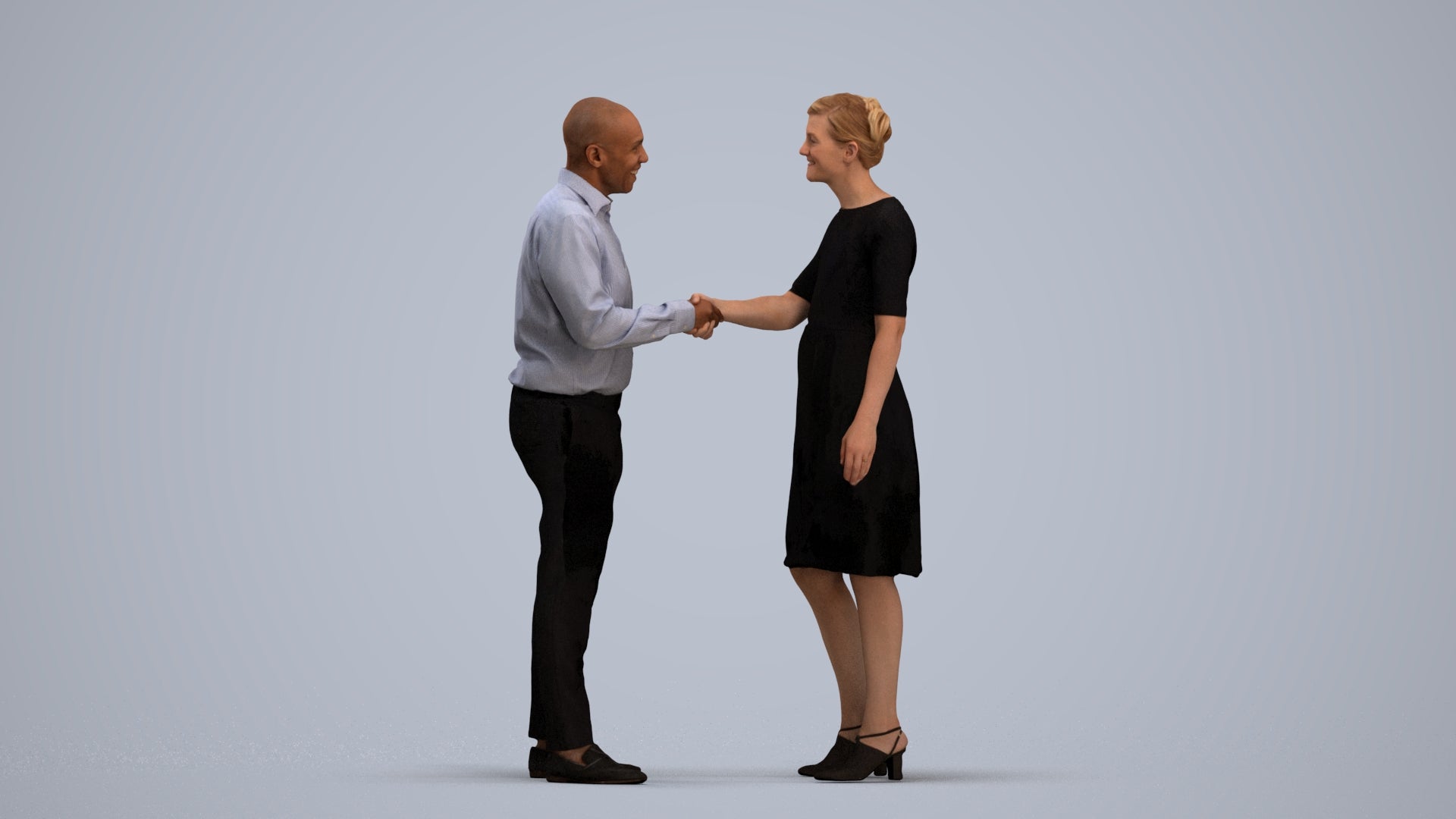 scanned 3D woman business, photogrammetry people for Enscape and V-Ray, standing pose render
